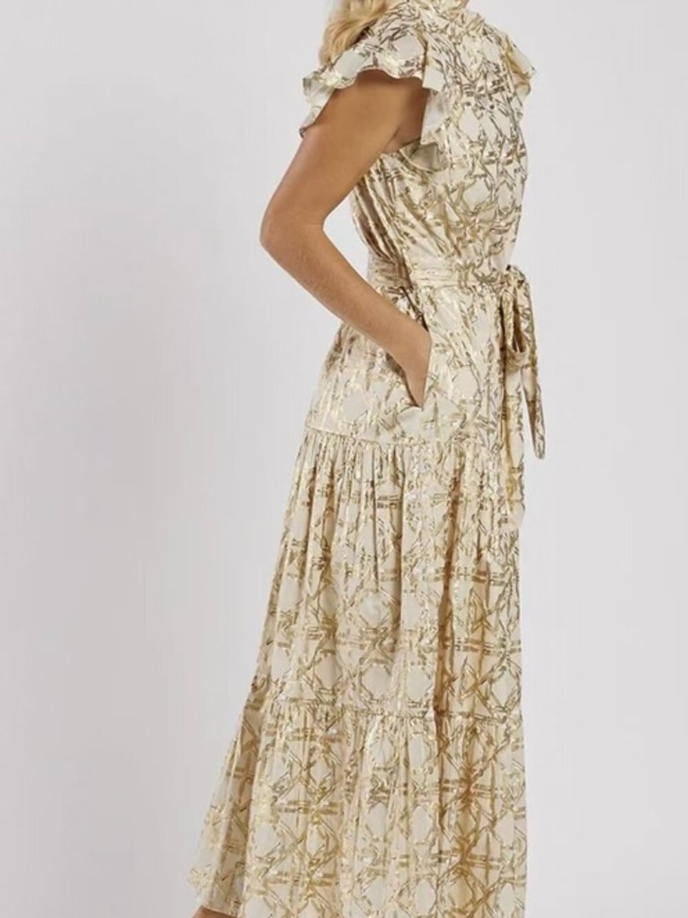 Jude Connally Mirabella Cotton Dress - Bamboo Rattan Sand Gold - Picture 6 of 6